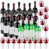 24 Pcs Mini Wine Bottles, 1:12 Scale Miniature Red Wine Bottle, Dollhouse Miniature Bottles, Mini Cocktail Glasses Drink Cups for Dollhouse Kitchen Decoration Accessories view 1
