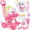 Golray Dog Toys for Kids Girls, Stroller & Electronic Interactive Stuffed Dog Plush Can Walk Bark, 10 Pcs Toddler Girl Toy Dog Puppy Pet Care Pretend Play Set, Birthday Gifts for Little Girl 3 4 5 6 7 view 1