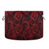 AMmao Red Rose Pattern Toys Storage Bin with Cotton Rope Large Capacity Clothes Storage Baskets Laundry Hamper Holiday Ornament Box Organizer for Bedroom Bathroom Nursery view 1