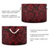 AMmao Red Rose Pattern Toys Storage Bin with Cotton Rope Large Capacity Clothes Storage Baskets Laundry Hamper Holiday Ornament Box Organizer for Bedroom Bathroom Nursery view 3