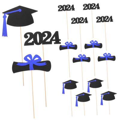 ibasenice 5set Congrats Graduation Table Decorations of Vibrant Vase Picks for Party Centerpieces Decorative Sticks for Dining Tables Photo Props