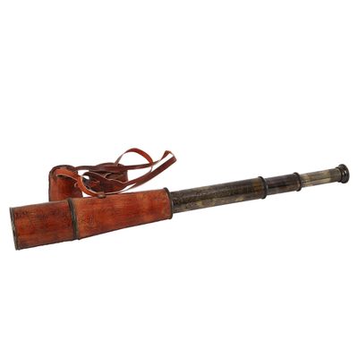 32-Inch Ship Captain Brass Telescope  Handmade Vintage Spyglass with Leather Case  Nautical Maritime Scope for Adults & Kids, Pirate Spy Glass Gift