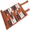 MaGILL International Chess Roll-up Leather Chess Backgammon Checkers Set Foldable Board Chess Game Portable Lightweight Game Set for Travel Chess Gifts view 1