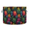 AMmao Rainbow Pineapple Pattern Toys Storage Bin with Cotton Rope Large Capacity Clothes Storage Baskets Laundry Hamper Holiday Ornament Box Organizer for Bedroom Bathroom Nursery view 1