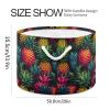 AMmao Rainbow Pineapple Pattern Toys Storage Bin with Cotton Rope Large Capacity Clothes Storage Baskets Laundry Hamper Holiday Ornament Box Organizer for Bedroom Bathroom Nursery view 2