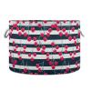 AMmao Cute Stripe Cherry Pattern Toys Storage Bin with Cotton Rope Large Capacity Clothes Storage Baskets Laundry Hamper Holiday Ornament Box Organizer for Bedroom Bathroom Nursery view 1