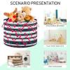 AMmao Cute Stripe Cherry Pattern Toys Storage Bin with Cotton Rope Large Capacity Clothes Storage Baskets Laundry Hamper Holiday Ornament Box Organizer for Bedroom Bathroom Nursery view 4