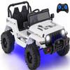 INFANS Kids Ride on Car Truck with 2.4G Remote Control, 12V Battery Powered Electric Cars for Kids w/3 Speeds, Battery Display, LED Lights, Safety Belt, Music & Horn, Bluetooth/FM/USB (White) view 1
