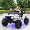 INFANS Kids Ride on Car Truck with 2.4G Remote Control, 12V Battery Powered Electric Cars for Kids w/3 Speeds, Battery Display, LED Lights, Safety Belt, Music & Horn, Bluetooth/FM/USB (White) view 2