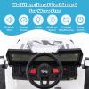 INFANS Kids Ride on Car Truck with 2.4G Remote Control, 12V Battery Powered Electric Cars for Kids w/3 Speeds, Battery Display, LED Lights, Safety Belt, Music & Horn, Bluetooth/FM/USB (White) view 3