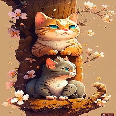 1000 Piece Puzzles Cute Tree Hole Kittens for Adults & Kids - Cartoon Jigsaw Puzzle - Animal Puzzles, Educational Toys DIY Collectibles, for Home Decor - Comes with Poster 20 X 30 Inch