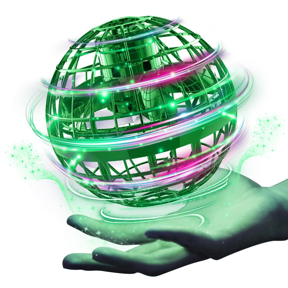 Ciniffo Flying Orb Ball 2025, Hand Controlled Boomerang Spinner Mini Drone Cosmic Globe Toy, Cool Toys Gift for 6 7 8 9 10+ Year Old Boys Girls Teens Outdoor Toys(Green)