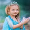 SWEETV Elsa Princess Tiara for Little girls, Girls Princess Crystal Tiara Crown Headband Birthday Party Prom Christmas Costume Cosplay Accessories Gift,Hairpiece for Girls Toddler Kids Baby, Blue view 3