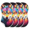 KEIGE 4Pcs Wolf Burp Cloth,Unisex Large Absorbent Soft Cotton Muslin Burping Cloths for Newborn Boys Girls,11x22in,A112530 view 1