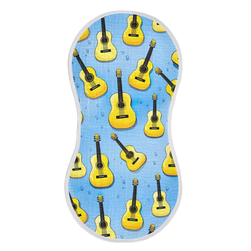 KEIGE 1Pc Instrument Guitar Burp Cloth,Unisex Large Absorbent Soft Cotton Muslin Burping Cloths for Newborn Boys Girls,11x22in,A112195