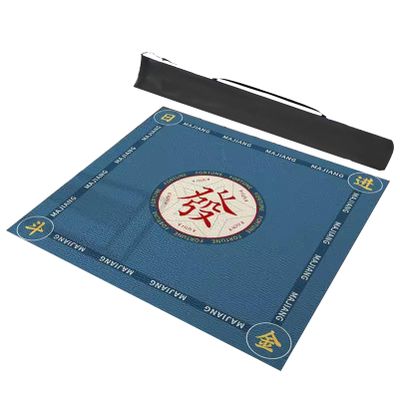 Blue Mahjong Mat Game Table Mat for Mahjong Tile Game Poker Game Domino Game Game Matwith Rubber Backing (Size : 31.5x31.5inch/80x80cm)