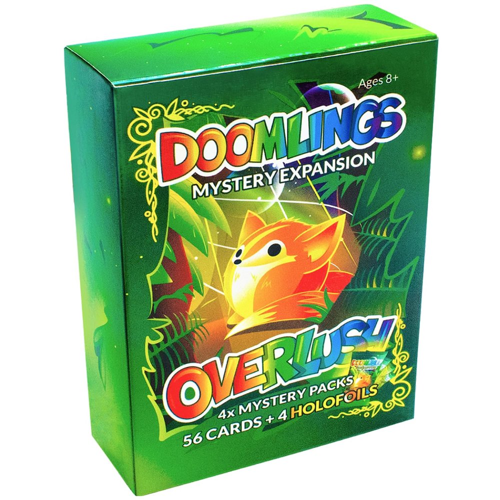 Doomlings Overlush - Mystery Expansion Card Game - 4X Booster Packs (60 Total Gameplay Cards, Including 4X Rare Holofoil Collectibles) | Family, Kids and Adult TCG Party Game | 2-6 Players | Ages 8+