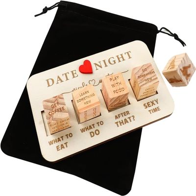 Date Night Dice for Couples, Anniversary Wooden Gifts for Her, Take Out Dice, Love Dice, Food Decision Dice, Date Ideas for Couples, Valentine's Day Birthdays Gifts for Boyfriend-Girlfriend