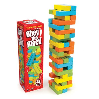Outset Media Obey The Block - 48 Solid Wood Blocks - for 2 to 6 Players Ages 8 and up