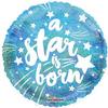 18" Convergram Round A Star Is Born Blue Holographic Balloon view 1