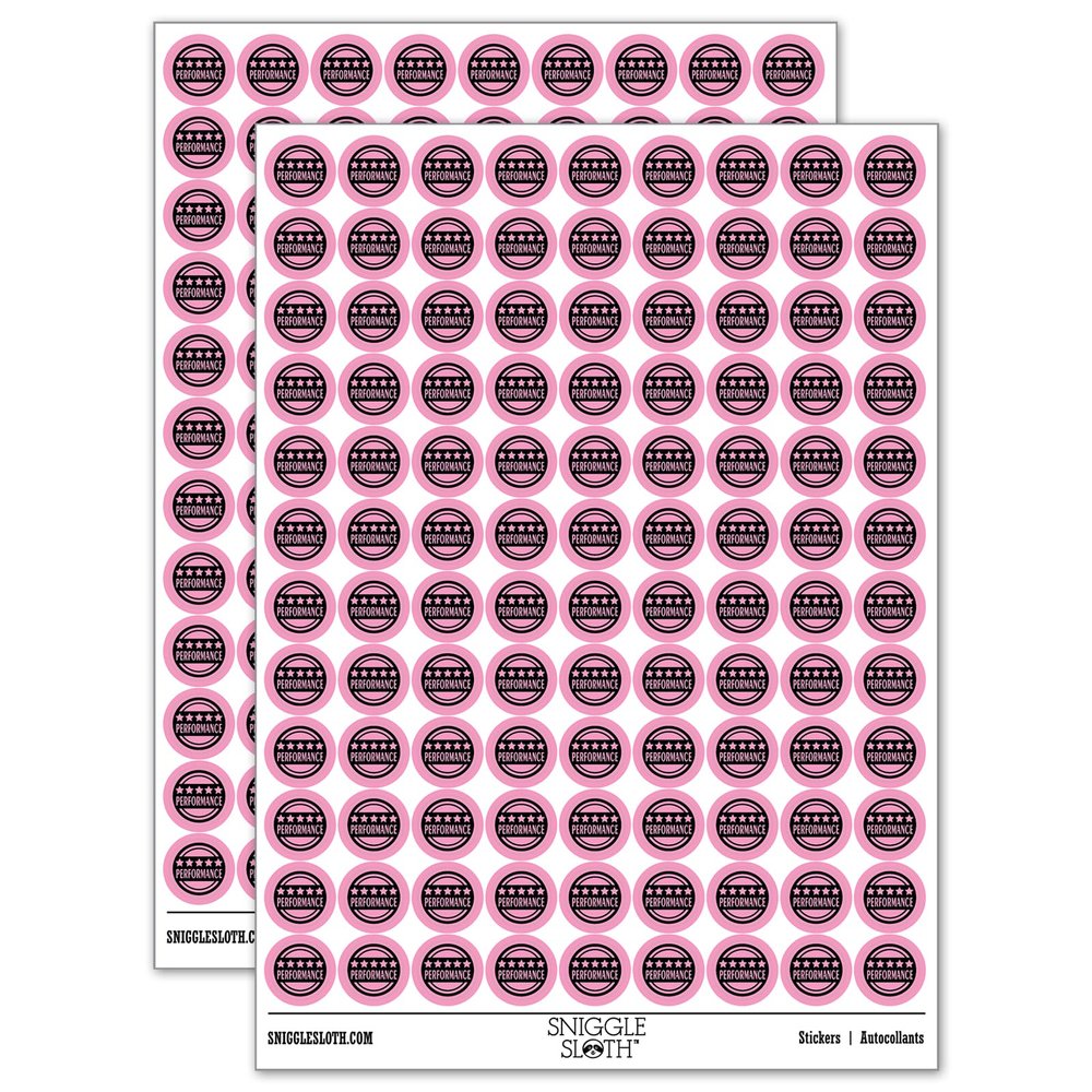Five Star Performance 200+ Round Stickers - Gloss Finish - 0.50" Size - Light Pink