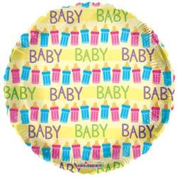 18" Convergram Baby Bottles Yellow Balloon