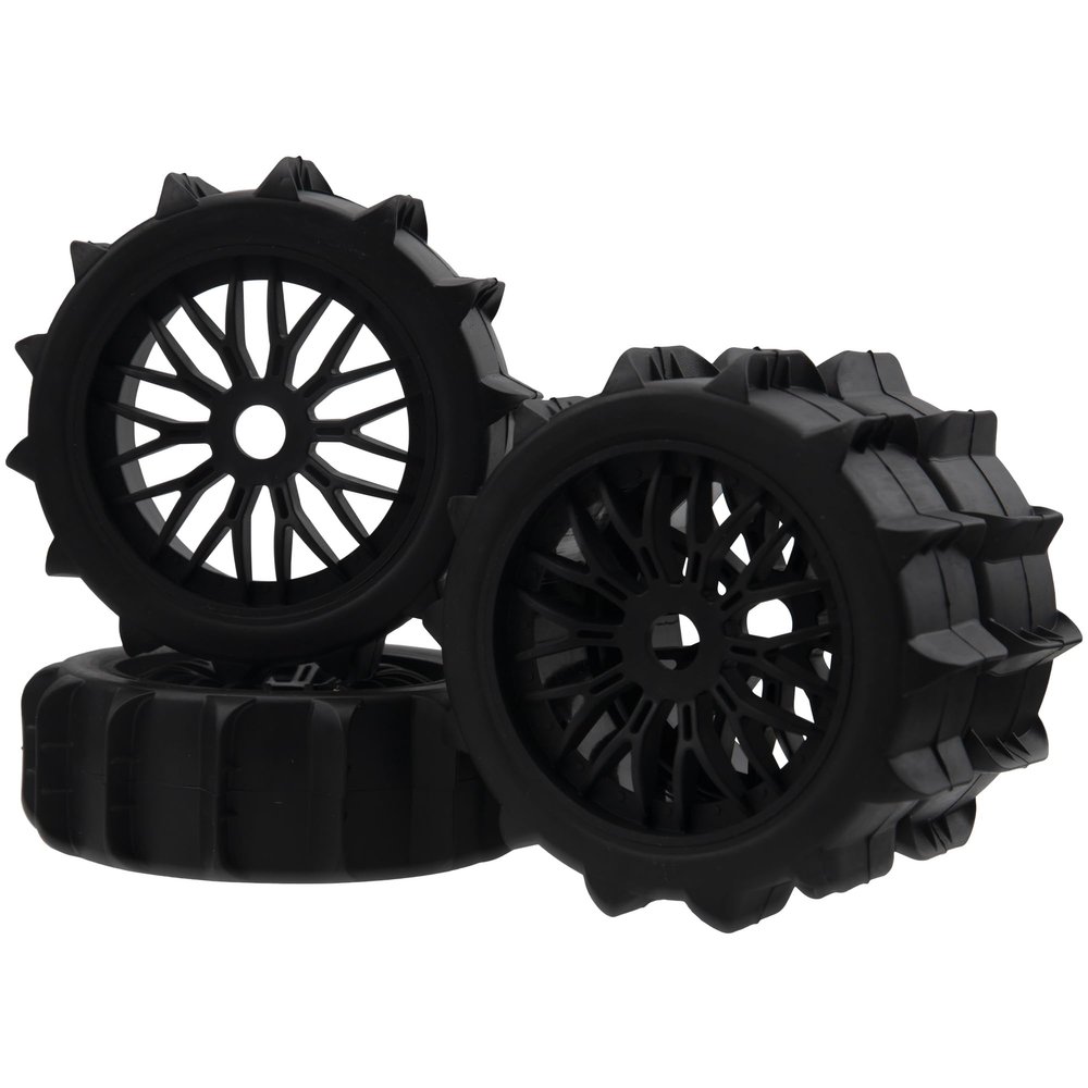 HIRCQOO 4PCS 1/8 Scale RC Off Road Buggy Snow Sand Paddle Tires Tyre Wheels 17mm Hex Hubs Compatible with Arrma Typhon 6S HSP HPI Redcat Losi Traxxas 1/8 RC Buggy