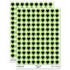 Card Suit Hearts 200+ Round Stickers - Matte Finish - 0.50" Size - Light Green view 1