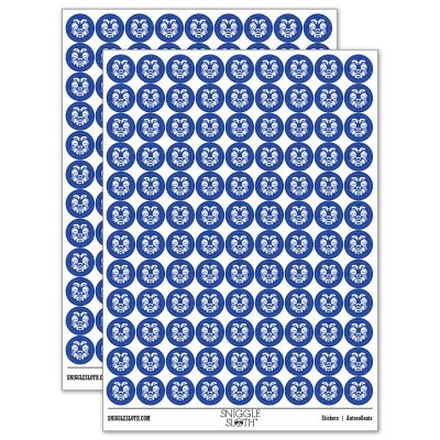 Cute Bee Laughing LOL 200+ Round Stickers - Matte Finish - 0.50" Size - Dark Blue
