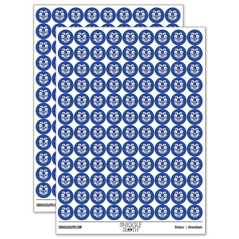 Cute Bee Laughing LOL 200+ Round Stickers - Matte Finish - 0.50" Size - Dark Blue