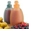 Reusable Silicone Food Pouch for Baby and Toddlers, Squeezable Pouch, Squeeze Pouch, Easy Clean Silicone Pouch for Pre-K and School, Homemade Baby Food Storage, 4oz (Blue-Orange-2 Pack) view 1
