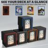 Jaffzora Card Deck Box for MTG Commander, Magnetic Card Display Case,TCG Card Storage Box, Holds 100 Double-Sleeved Cards, Black&Blue view 2