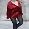 1/6 Scale Female Clothes, Female Silk Shirt Pajamas Tops Belt Clothes Accessory for 12inch PH TBL Action Figure Body (1pc Wine Red Shirt) view 1