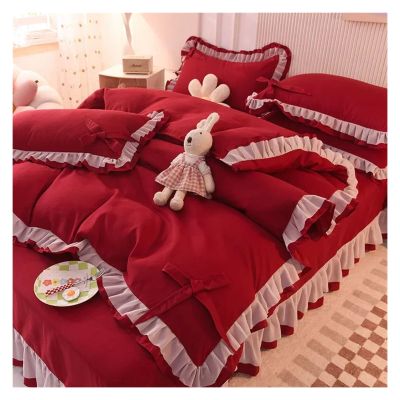 ADovz Purple Bedding Sets Sheets Pillowcases Girl Princess Quilt Cover 4 Pieces Cute Decoration,Bed Sheets