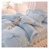 ADovz Purple Bedding Sets Sheets Pillowcases Girl Princess Quilt Cover 4 Pieces Cute Decoration,Bed Sheets view 4