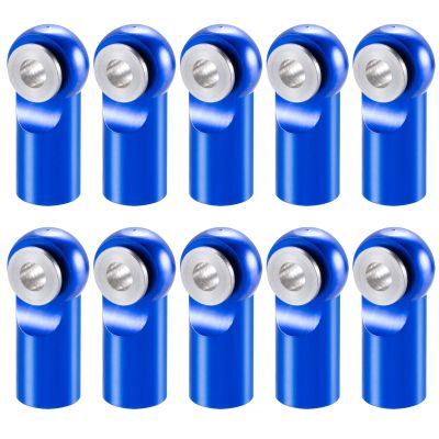 RCHUBAM 10Pcs M2 Link Rod End Joint Aluminum Metal Ball Tie Rod End Head Holder for RC Model Crawler Cars RC Car Truck Crawler Car Boat Upgrade Parts (Blue)
