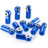 RCHUBAM 10Pcs M2 Link Rod End Joint Aluminum Metal Ball Tie Rod End Head Holder for RC Model Crawler Cars RC Car Truck Crawler Car Boat Upgrade Parts (Blue) view 2