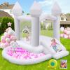 FBSPORT White Bounce House, Inflatable Bouncer with Air Blower,Indoor & Outdoor Bouncy Castle with Big Ball Pit for Wedding Party Kids Birthday Party, Easy to Install view 1