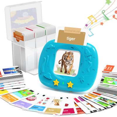 HOMESTEC Toddler Talking Flash Cards with 216 Double-Sided Cards, Speech Therapy Learning Toy for Ages36, 24 Themes with Short Sentences, Real Sounds & Stories, Valentines Gift for Kids