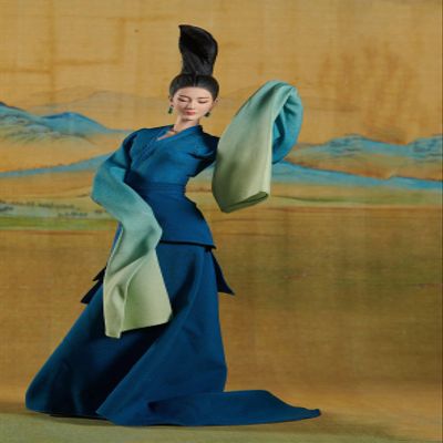 1/6 Scale Female Action Figure,12inch Flexible Song Dynasty Dancers Ancient Beauty Girl Figure Full Set Collection (Close Eyes Version)