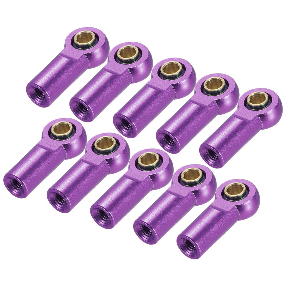 MECCANIXITY M3xL19mm Lever Steering Linkage Tie Rod Ball Head Link Joint End Metal Purple for RC Crawler Car Pack of 10
