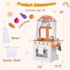 BRINJOY Play Kitchen Set for Kids, Double-Sided Wooden Farm Kitchen Playset, W/Oven, Window, Play Food, Apron, Towel, 2 in 1 Realistic Toddlers Pretend Play Cooking Toy Gift for Girls Boys Age 3+ view 3