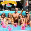 24 Pack Inflatable Flamingo Drink Holder Flamingo Drink Float Blow Up Flamingo Cup Holder for Summer Hawaiian Beach Party Pool Water Games, 2 Sizes view 4