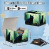 ACWDMKH for MTG Commander Deck Box,Card Deck Box for Trading Yugioh MTG,Fits 100 Double Sleeved Cards,PU Leather Strong Magnet Case for Magic Commander TCG CCG,Black Cat Forest view 4