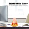 Nachukan Solar Shaking Head Maitreya Buddha Statue, Nodding Monk Car Ornament for Wealth and Fortune - Solar Powered Vibrating Monk Toy, Buddha Decoration and Gift(Gold) view 3