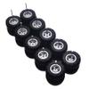 10 Set 1 64 Scale Wheels Silver Large Trucks Off-Road Modified Tire 1/64 Off Road Wheels and Tires Set with 5 of Rims(Tire Diameter 0.68in/17.2mm) view 1