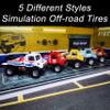 10 Set 1 64 Scale Wheels Silver Large Trucks Off-Road Modified Tire 1/64 Off Road Wheels and Tires Set with 5 of Rims(Tire Diameter 0.68in/17.2mm) view 2