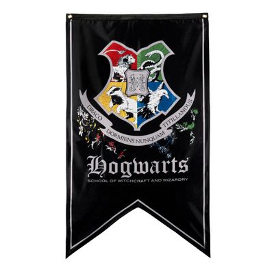Conquest Journals Harry Potter Hogwarts Crest Banner, 30'' x 50'' Extra Large Flag, 300D Oxford Cloth, Banners for Birthday Parties, Party Supplies, Dorm Decorations, Wall Decor, Officially Licensed