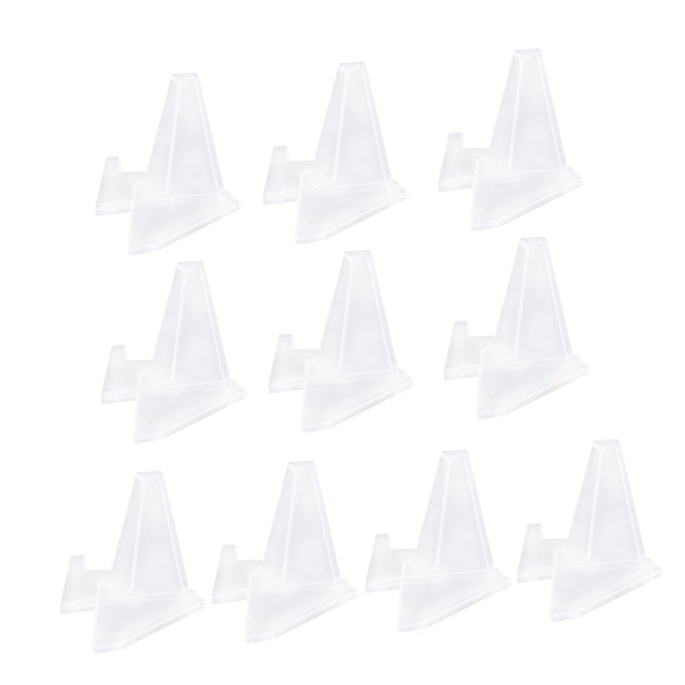 EXCEART 20pcs Transparent Holder Stands Plastic Display Racks for Medals Collectibles and Memorabilia for Showcasing Your Collection