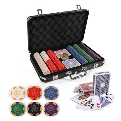 GUTSHOT Premium Ceramic Poker Chips Set with Luxury Case Casino-Grade 300 Poker Chips for Texas Hold'em, Blackjack & Card Games, Durable Chips for Home & Tournament Play